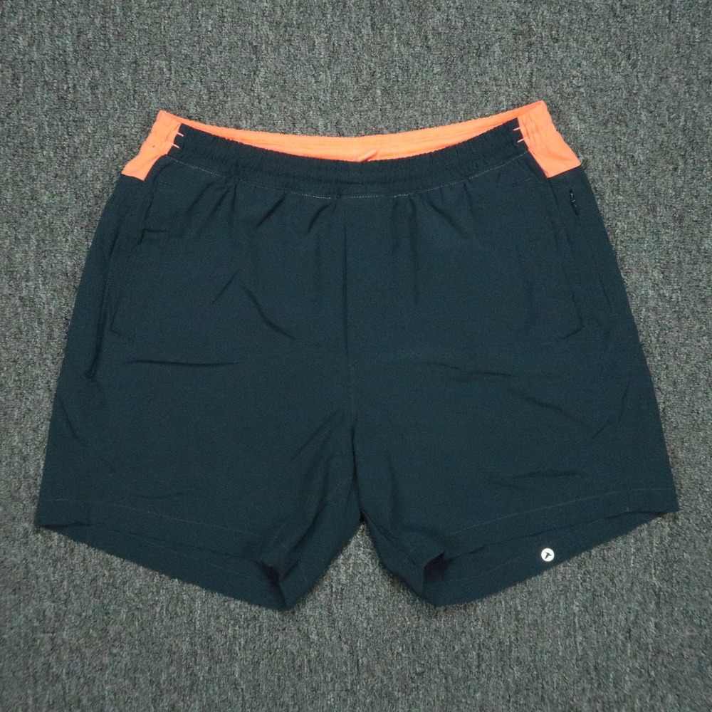 Birddogs Shorts Mens XL Blue Orange Gym Performance Lined Zip Pocket Running